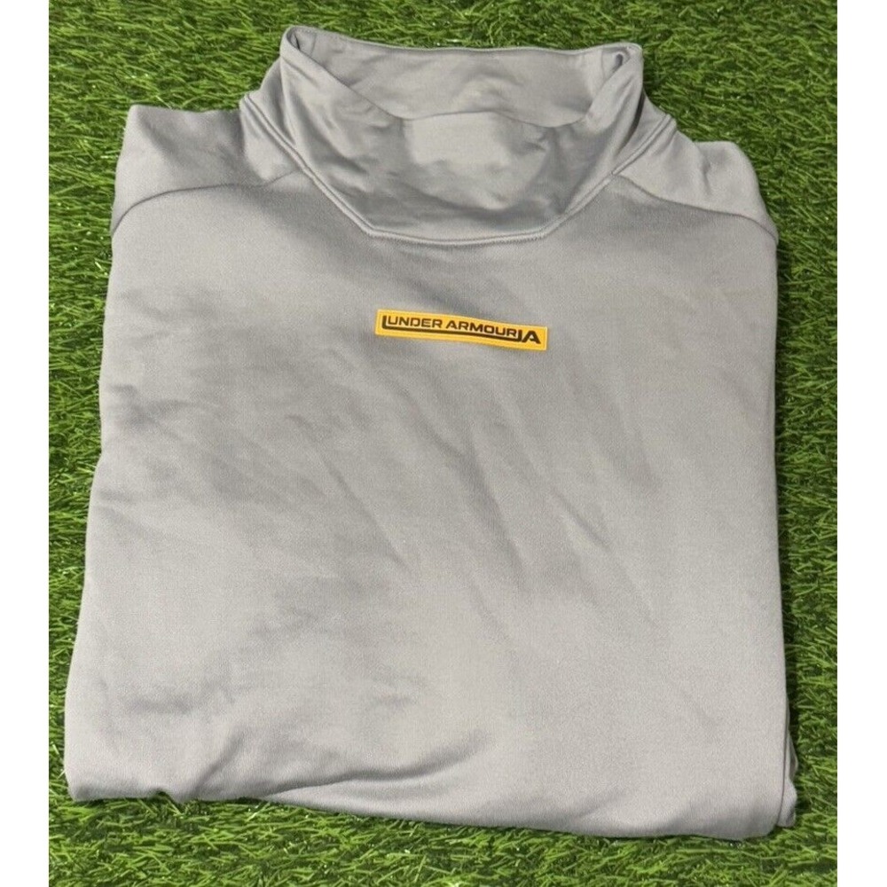 Men's Under Armour Terry Evolution Long Sleeve Size Large Gray Fitted Long Sleev